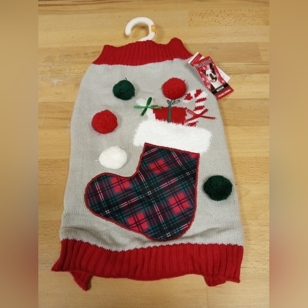 New Christmas Dog Sweater Size Medium M Christmas Stocking